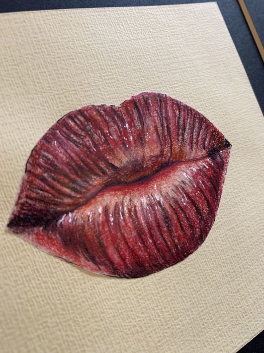 Kiss Marilyn Monroe Red Lips Obraz Oryginalny Rysunek obrazek kobieta