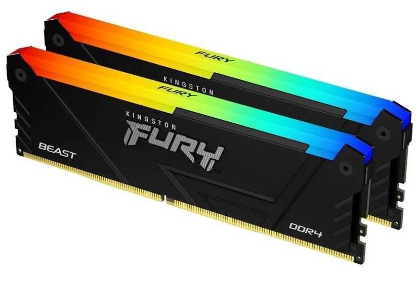 ОЗУ Kingston DDR4 32GB (2x16GB) 3600Mhz FURY Beast RGB Black