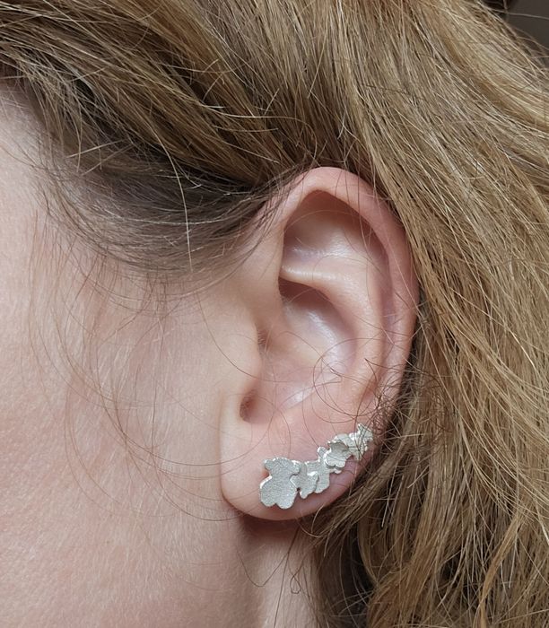 kolczyki srebrne TOUS nausznice ze srebra nowe certyfikat misie orygin