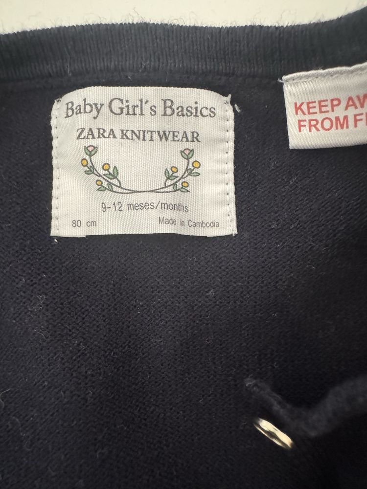 Granatowy, elegancki sweterek dla dziewczynki ZARA
