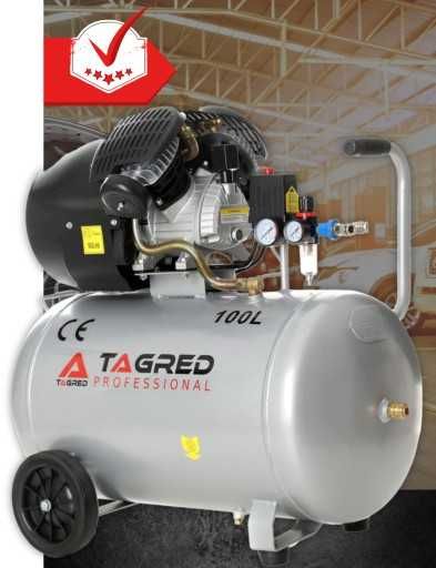 Kompresor Sprężarka 100L DWUTŁOKOWY V2 18W1 + SEPARATOR + OLEJ