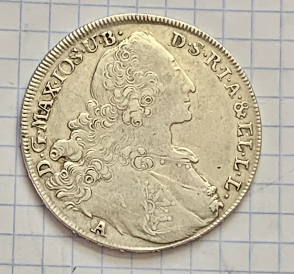 Монета Талер 1770 р Баварія Курфюрство Оригінал монети