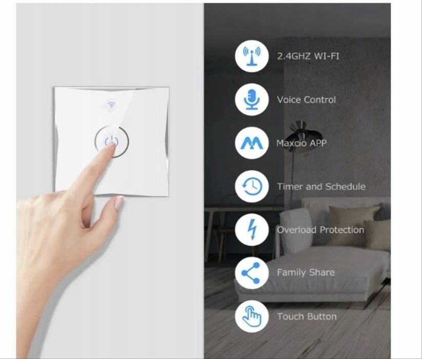 PRZEŁĄCZNIK ŚWIATŁA WiFi Smart AC KS-641 MAXICO Włącznik światła