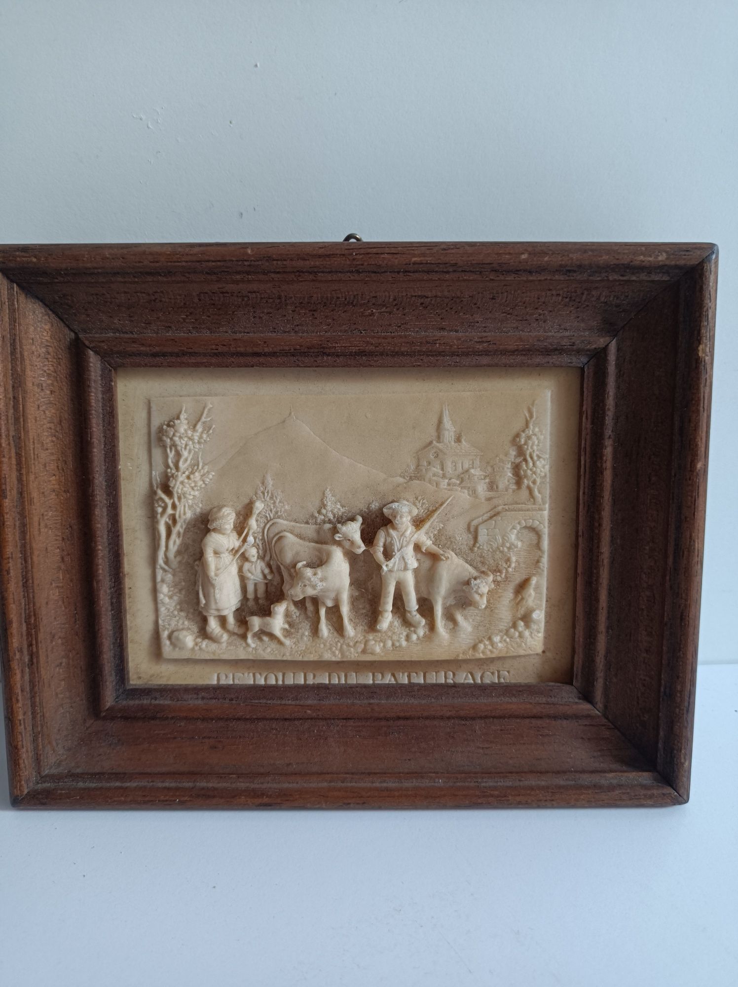 Relief F.C.Becker XIX w rzeźba miniaturowa artystyczna.Antyk.