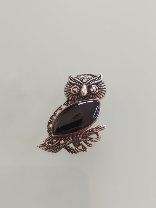 Lindo broche de prata vintage. Coruja . Broche ou pingente. Prata ,ôni