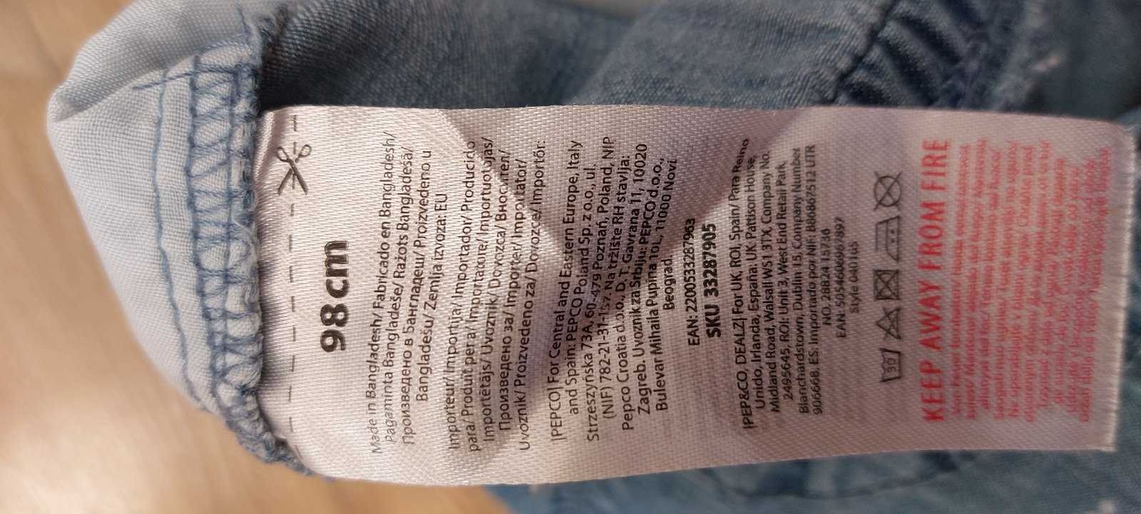 Rampers dziewczęcy, kombinezon z krótkim rękawem, rozmiar 98