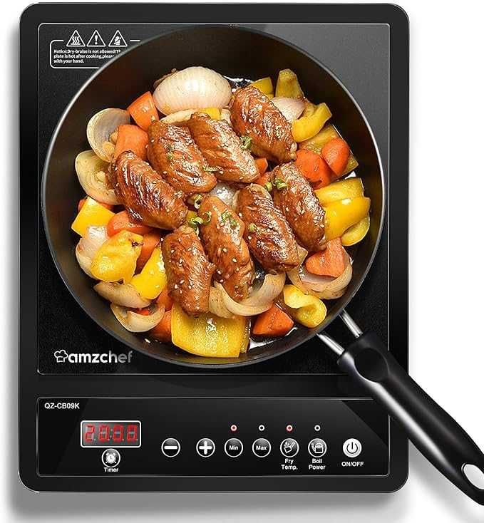 AMZCHEF SK-20CB09K pojedyncza płyta indukcyjna, 2000 W 10