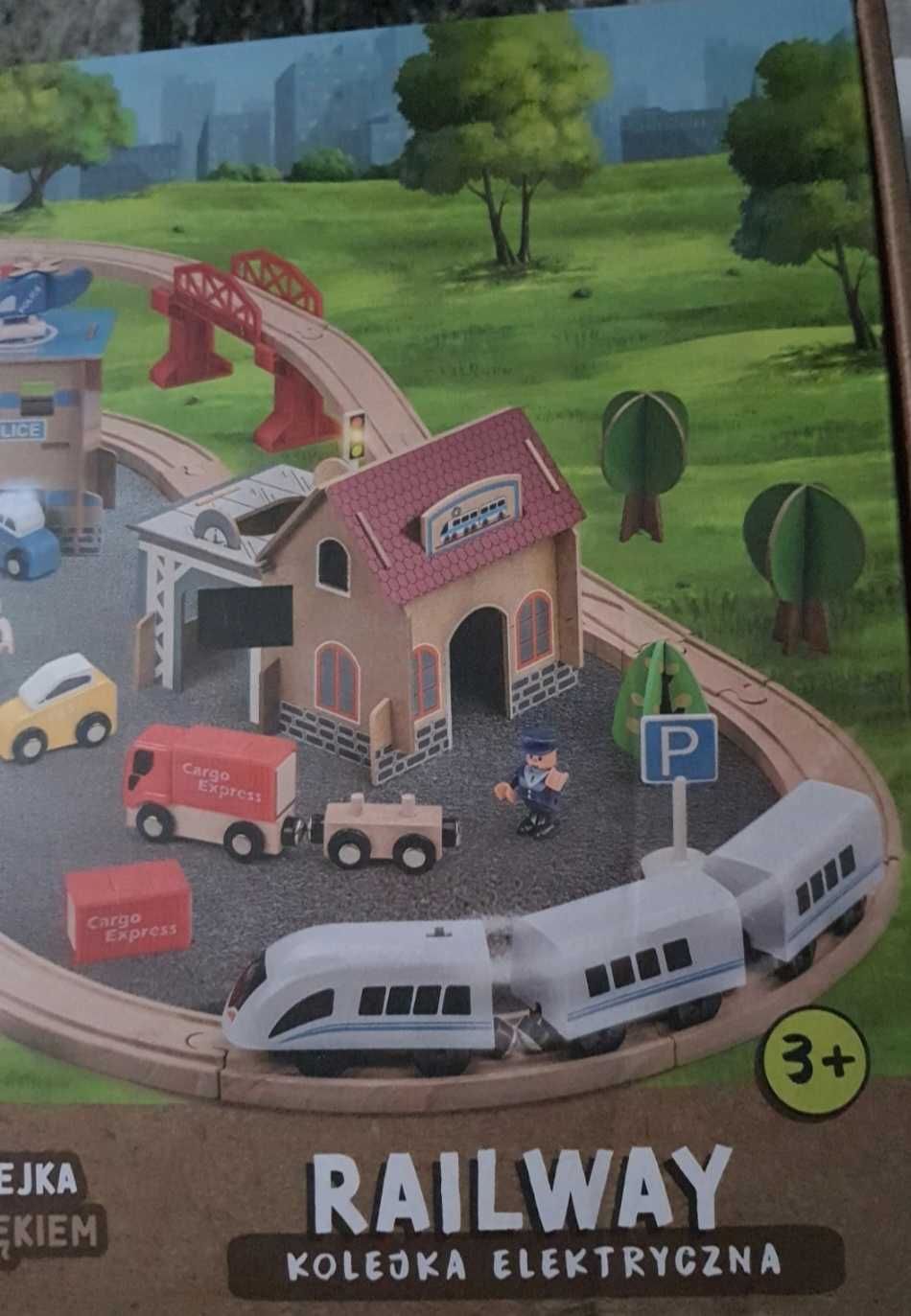 Interaktywna Kolejka drewniana, 88el., elefun