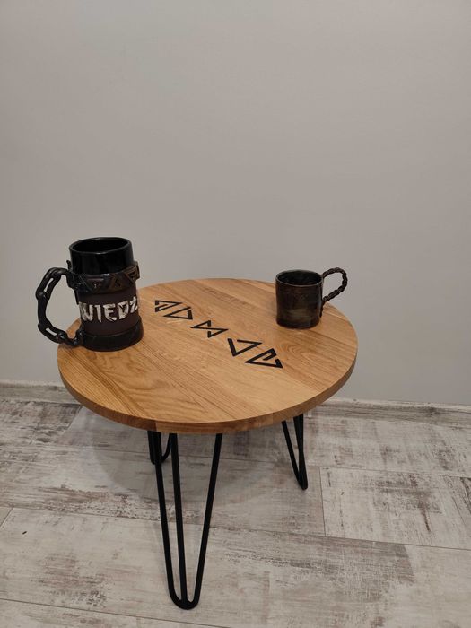 Stolik kawowy dębowy zalewany żywicą The Witcher