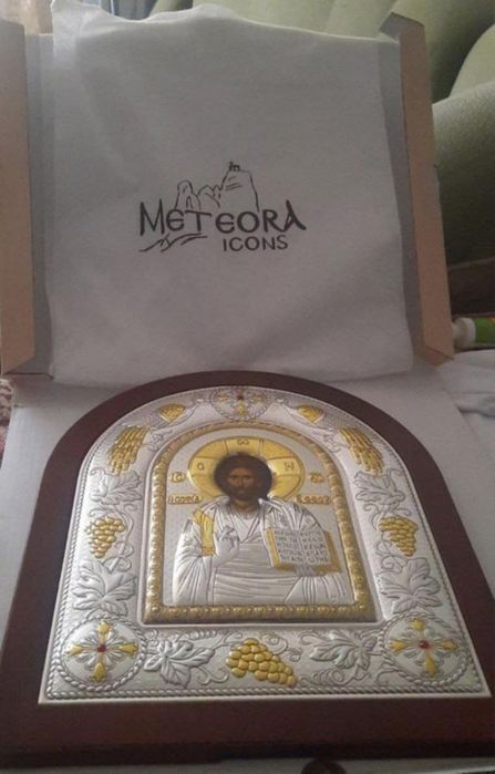 Икона Христа-Спасителя, серебро, позолота