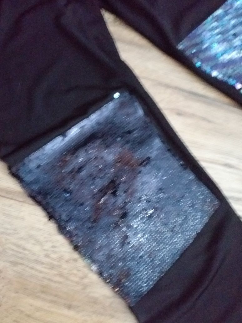 Legginsy czarne z cekiny