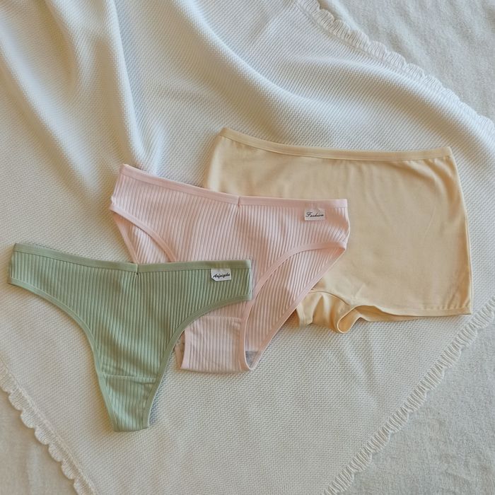 набір жіночих трусиках, 3 штуки, комфортні, 95% бавовна