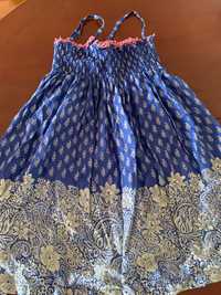 Vestido estampado azul Lanidor alças T 8 anos