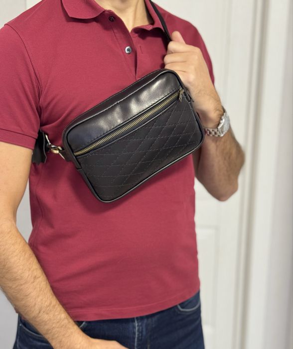 РОЗПРОДАЖ Сумка шкіряна чоловіча бананка кожаная сумка через плечо