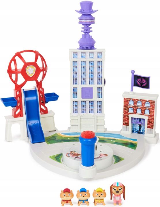 Psi Patrol Mighty Movie Zestaw Baza Miasto Liberty I Poms 4 Figurki