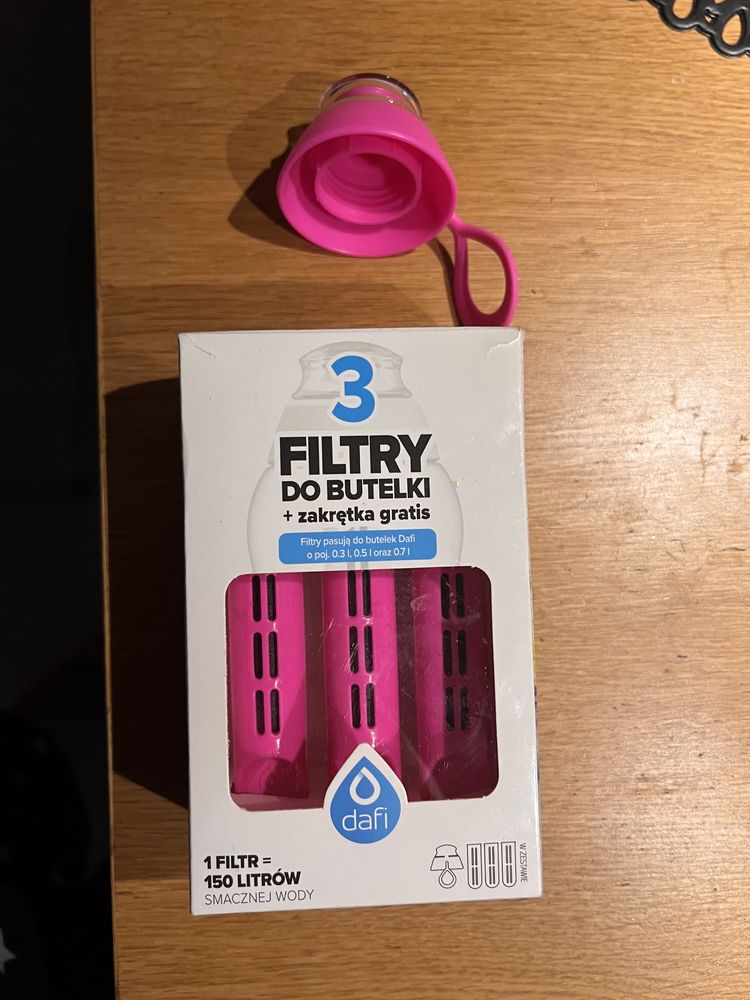 Filtr do butelki Dafi, różowy x3  + zakrętka gratis !