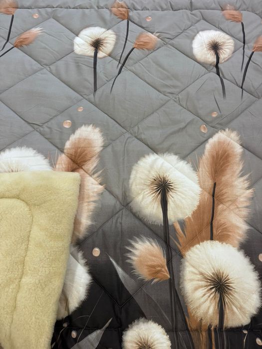 Одеяло плед полуторное на овчине тепла ковдра   двостороння 150*215