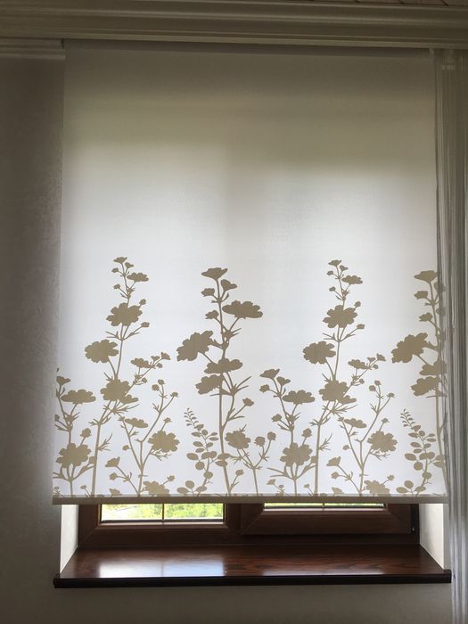 Ролети 200см білий льон і 120см з принтом