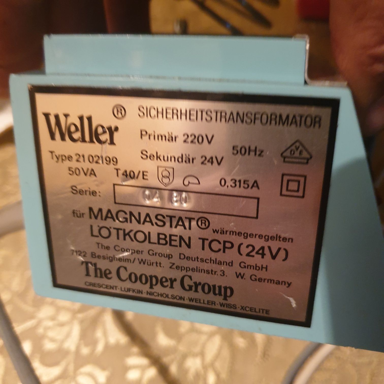 Weller Lötstation 1980s Typ 2102 mit Magnastat Lötkolben TCP 24V