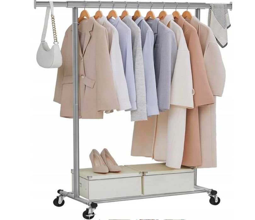 WIESZAK NA UBRANIA na kółkach stojący loft garderoba