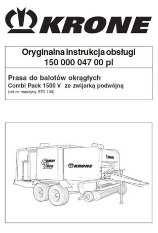 Instrukcja obsługi prasa KRONE Combi Pack 1500 V