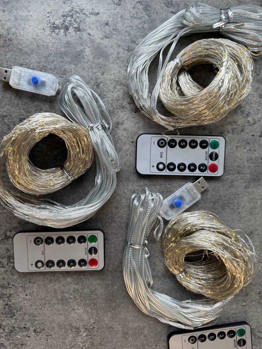 Гірлянда штора на вікно 6*3м , 600 ламп. 8 режимів. Пульт в комплекті