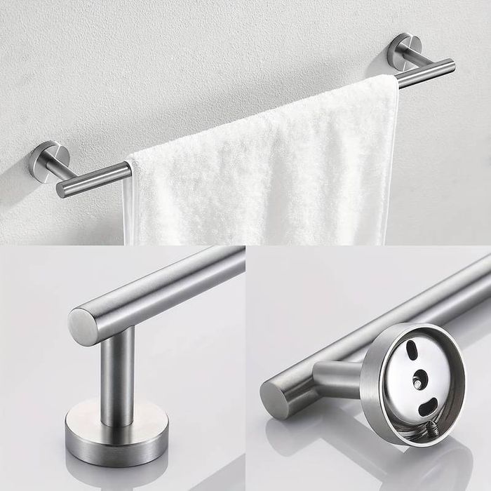 Zestaw wieszaków łazienkowych na ręczniki 7 elementów kol. inox