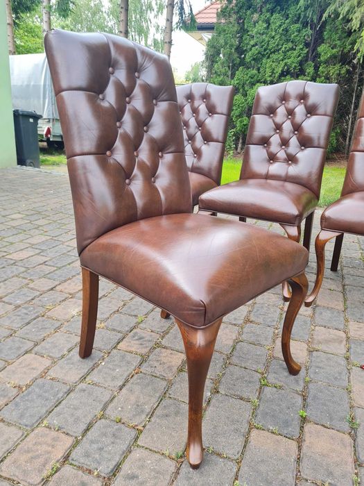 Krzesła skórzane zestaw 4szt. Krzesło stylowe