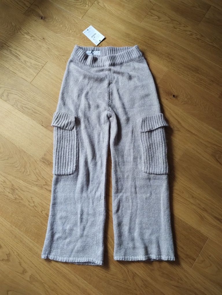 Spodnie Zara dzianinowe dresy z kieszeniami