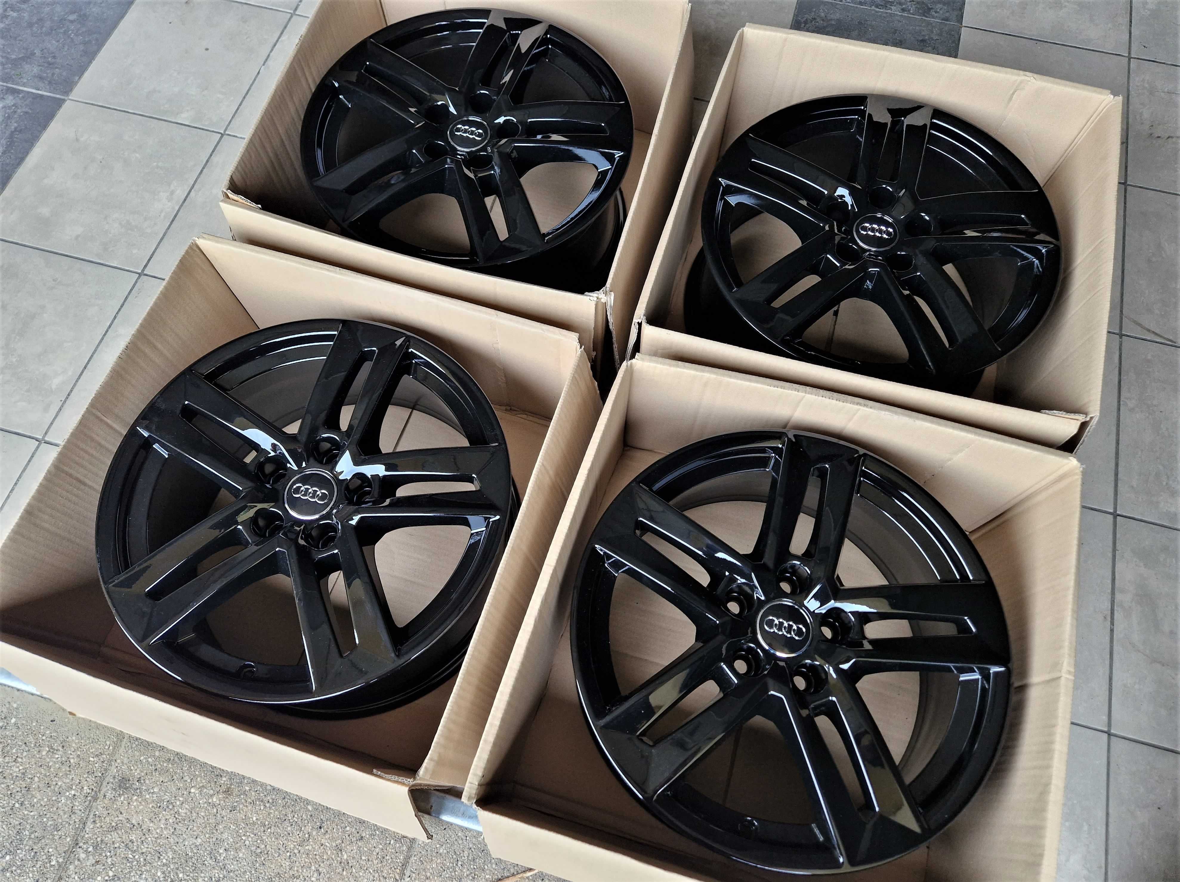 Alufelgi 17 5x112 Audi A4 A6 A7 A8 Q3 Q5 Czarne Nowe ! 446#
