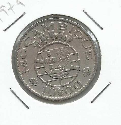 1 Moeda ex-colónias – Moçambique, 10$00 de 1974 – Cupro Níquel