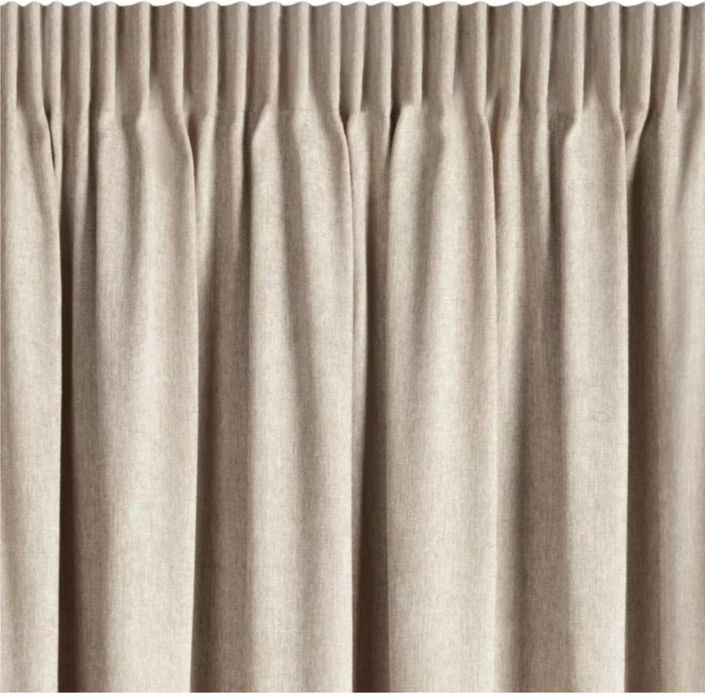 Zasłona beżowa z szenilowej tkaniny 140x270