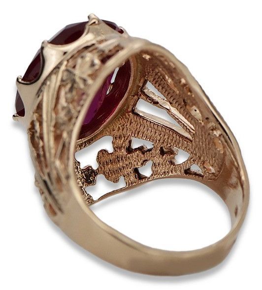 Pierścionek z czerwonego złota 14k 585 z Rubinem Vintage vrc031 Gdańsk