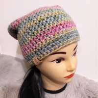 Czapka smerfetka szydełkowa handmade beanie