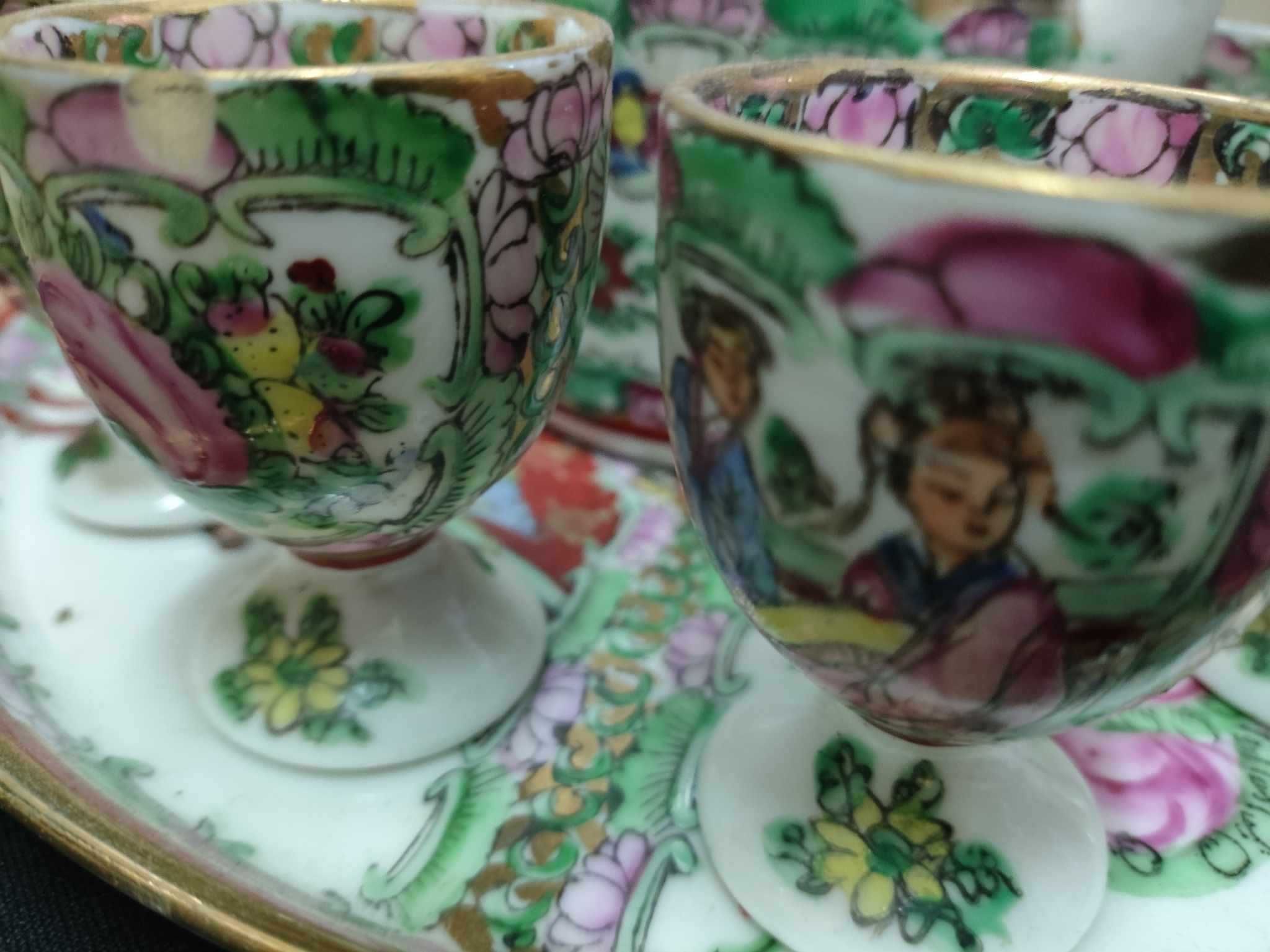 Bule de porcelana fabricado em macau vintage de 12 peças
