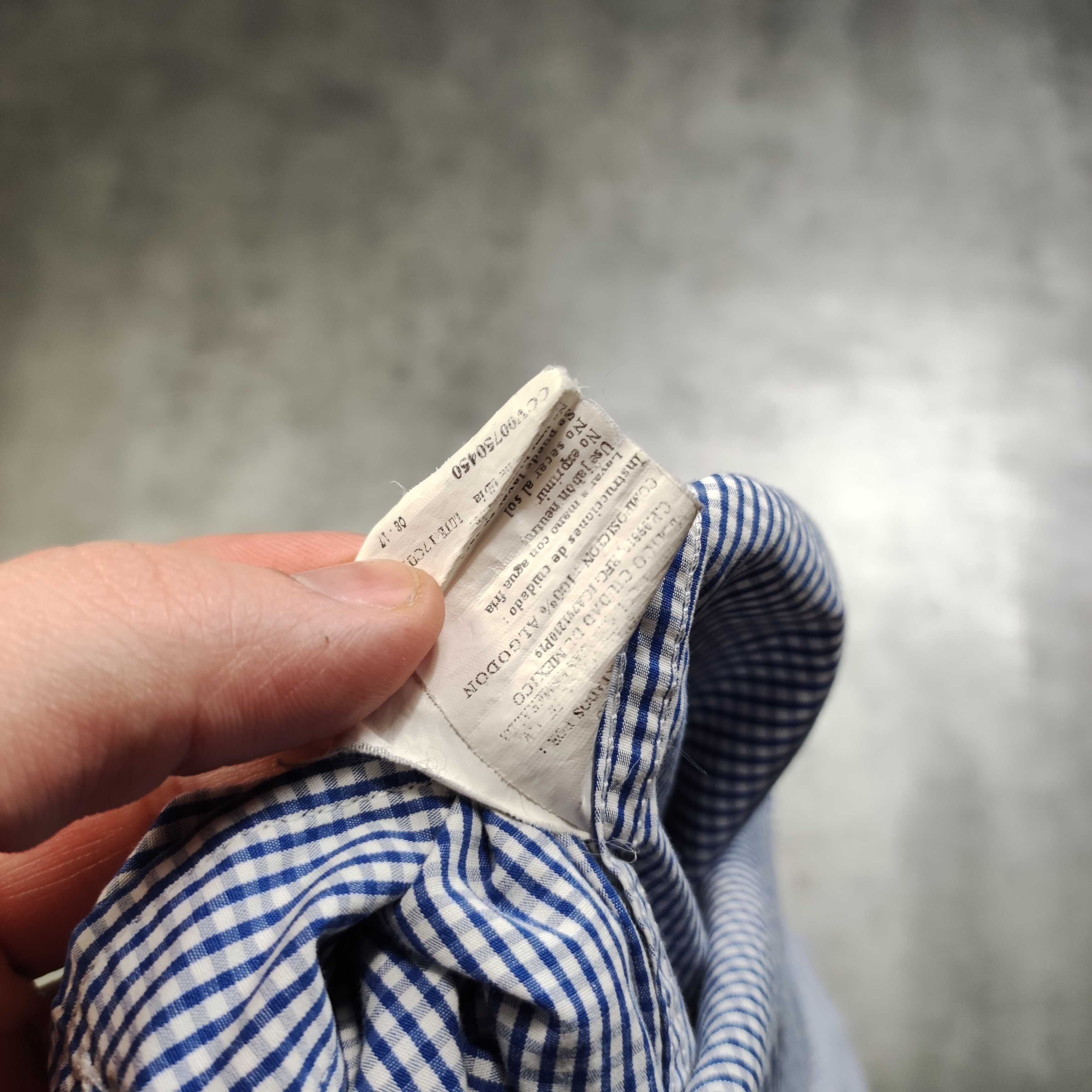 MĘSKA Elegancka Koszula Drobna Kratka Tommy Hilfiger Garnitur Pocket