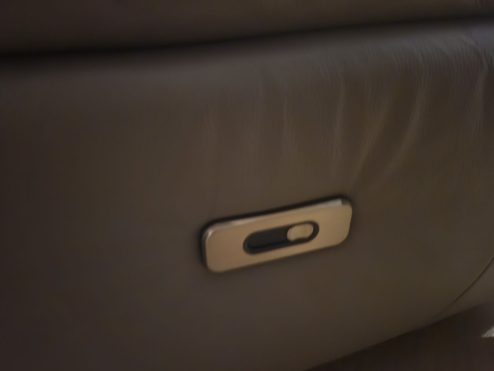 Sofa i fotel skórzany z funkcją relaks szara PERLE