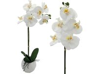 Storczyk sztuczny biały wysoki kwiat w doniczce 50 - 60cm orchidea