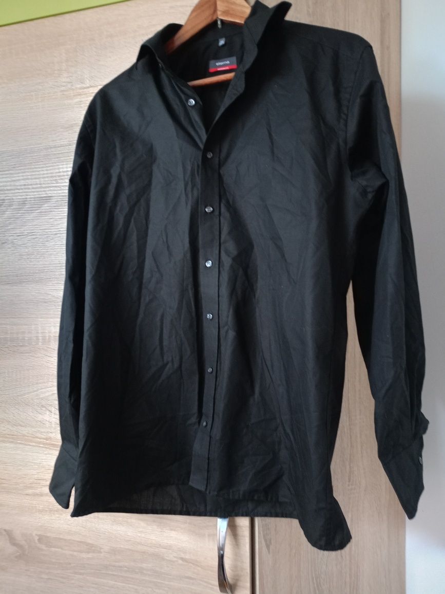 Koszula męska czarna elegancka L xl