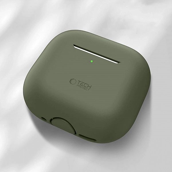 Etui Tech-Protect Silicone na Apple AirPods 4 - oliwkowe