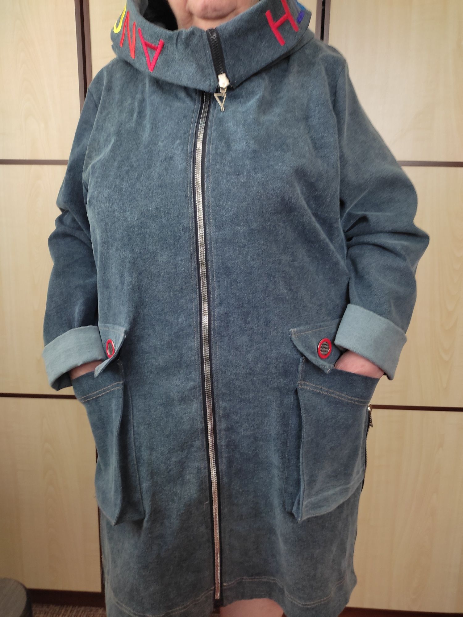 Продам женский кардиган джинсовый стрейч р.60, Турция.