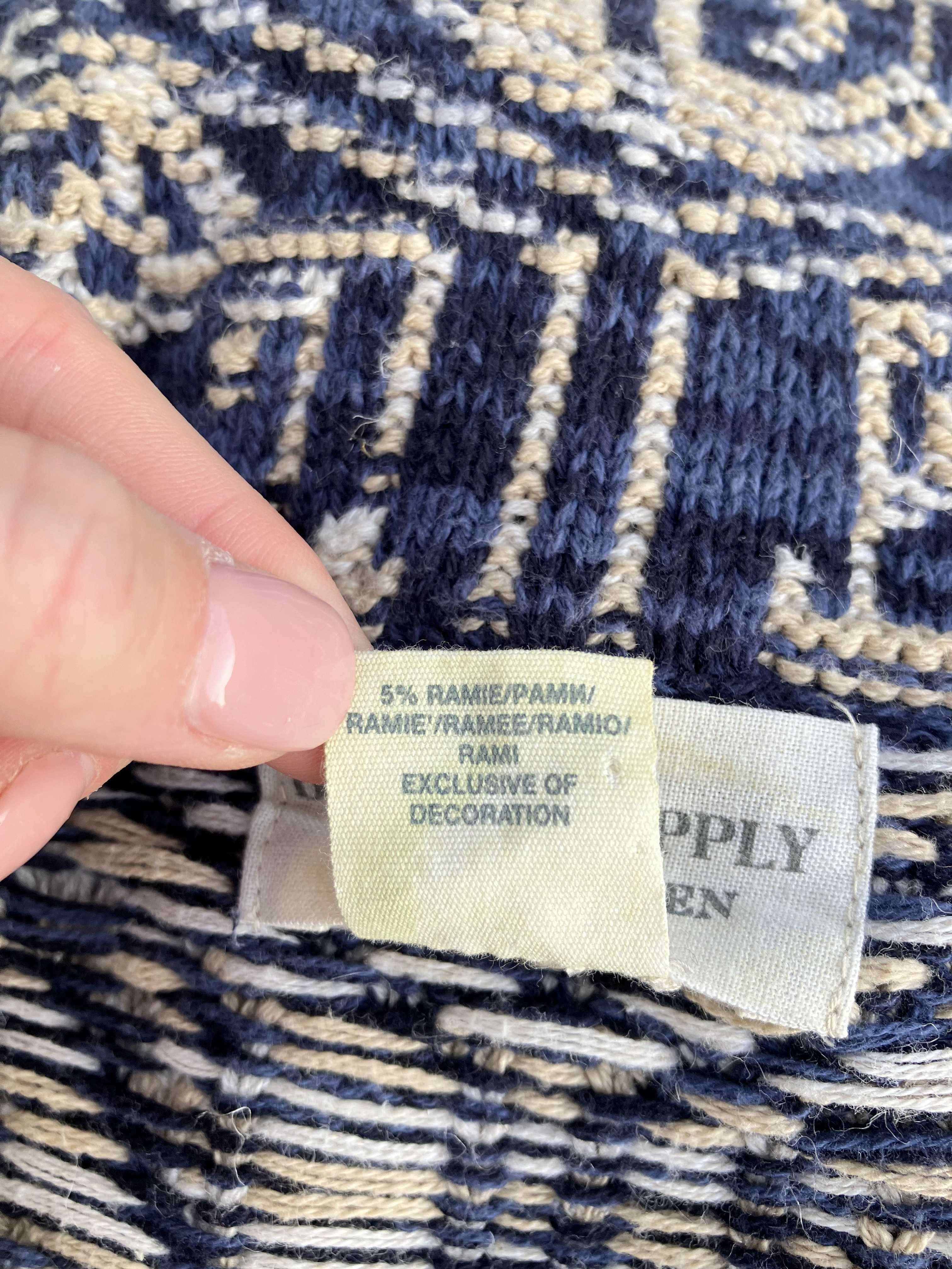 Ralph Lauren żakardowy wzorzysty sweter narzutka blezer bawełna