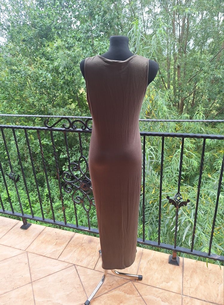 Długa sukienka maxi khaki Nowa marka PrettyLittleThing rozmiar L 40