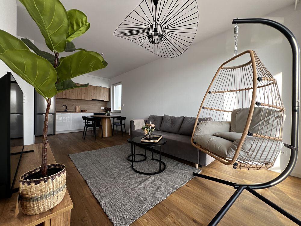 Nowy, przytulny apartament 2 pokojowy  z miejscem parkingowym na doby