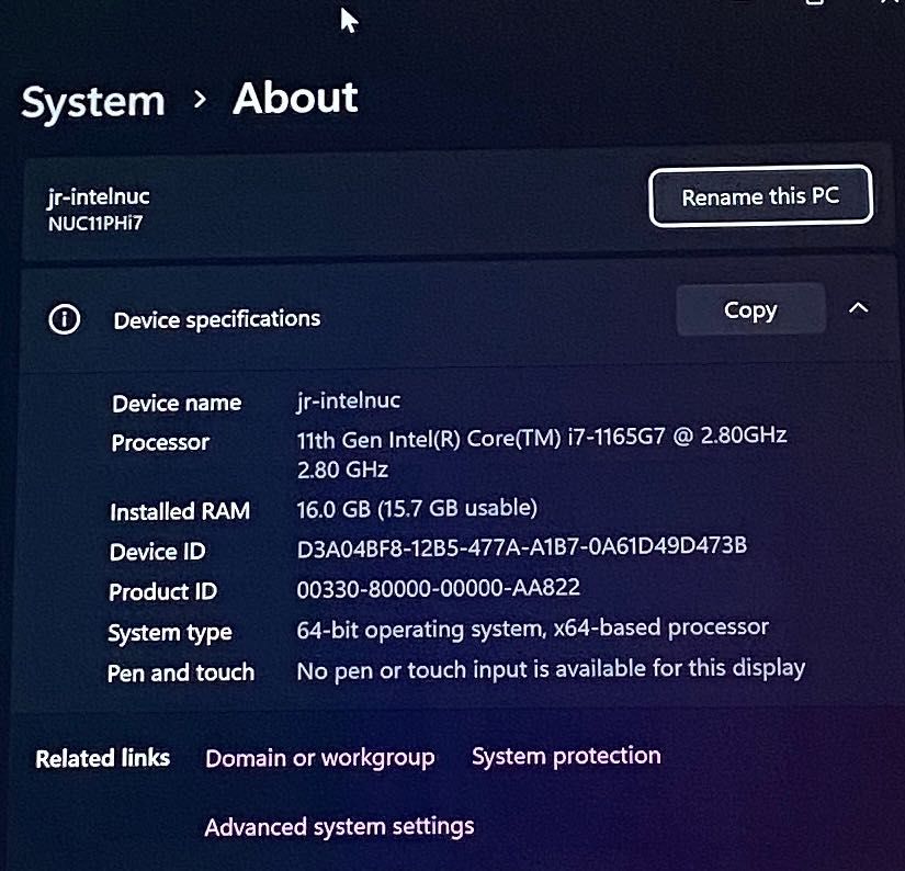 Intel NUC 11 Phantom Canyon