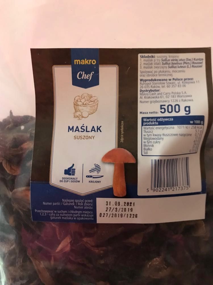 Taniej! Grzyby suszone maślak 500 g