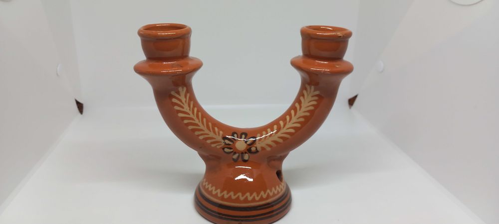 Ceramiczny świecznik Łysa Góra  stary świecznik Cepelia Łysa Góra