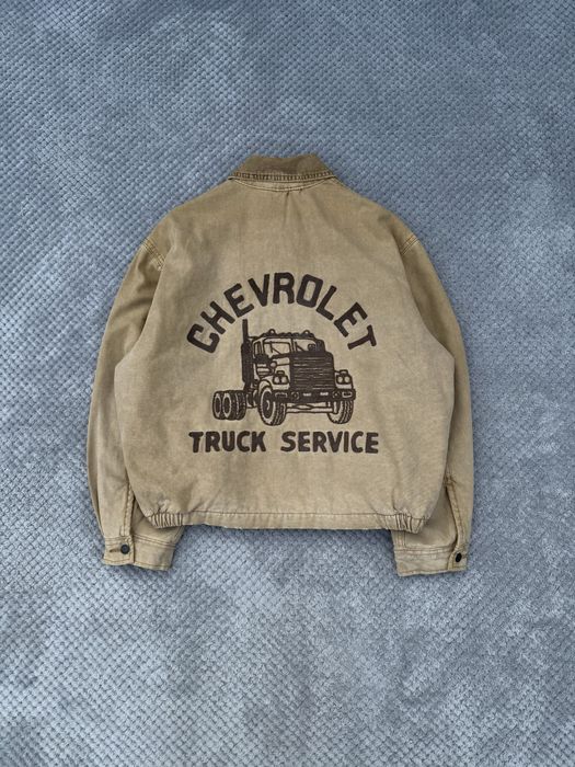 Pull & Bear Vintage Style Chevrolet Truck Service Jacket Detroit куртк