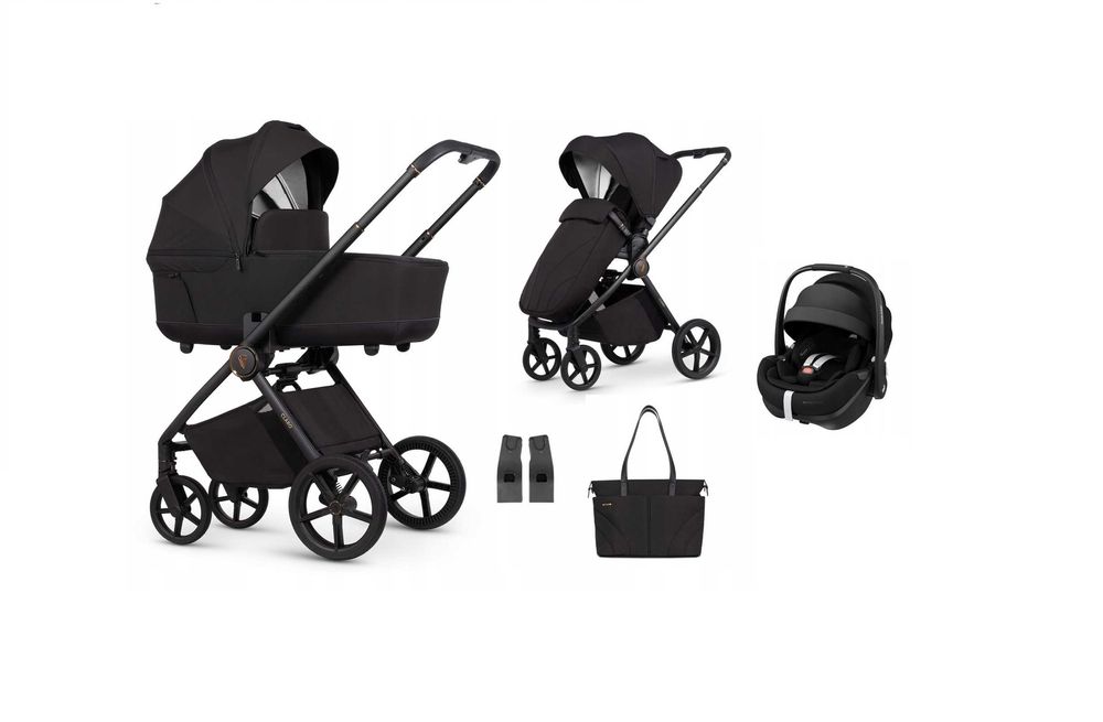 Venicci Claro NOIR + Maxi-Cosi Pebble 360Pro² Twillic Black Zestaw 3w1
