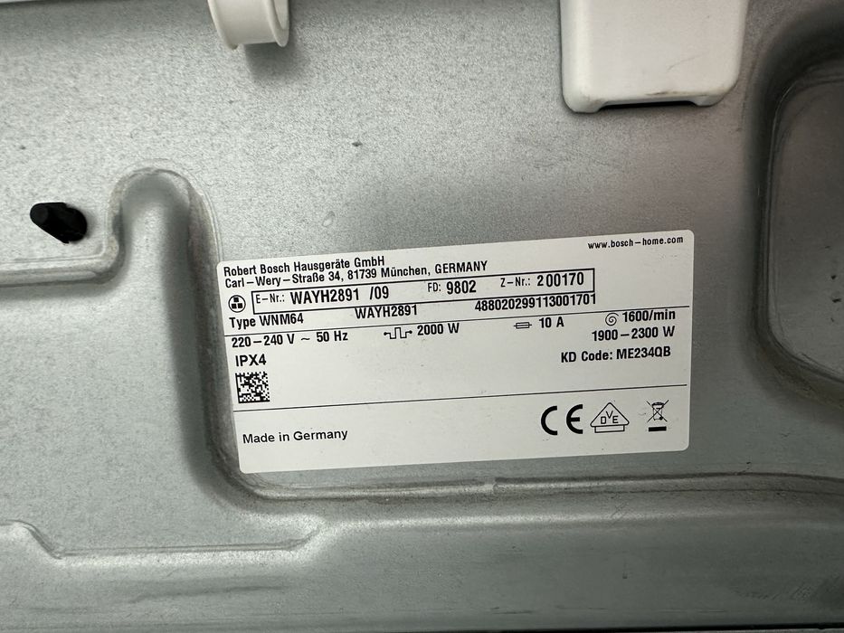 Пральна машина Bosch Home Professional WAYH2891/09/I-Dos/WiFi